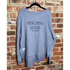 Simply Southern Decks, Docks, Flip Flop Sweatshirt Size XXL